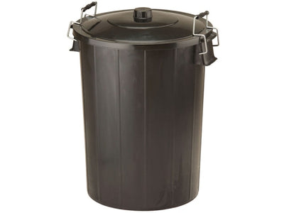 Ward Dustbin with Clip Lid Black 80L GN346