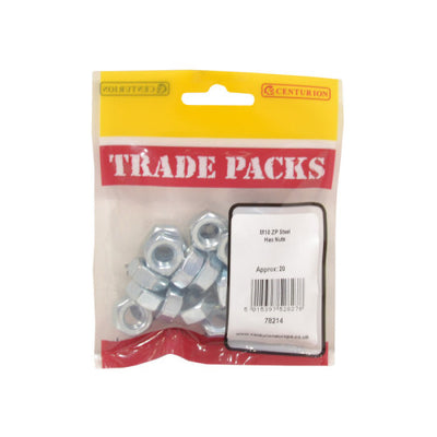 Centurion Steel Hex Nuts ZP M10 20 Pack 78214