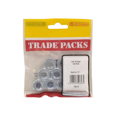 Centurion Steel Hex Nuts ZP M12 10 Pack 78215