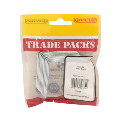 Centurion Corner Brace ZP 50mm 10 Pack 78261