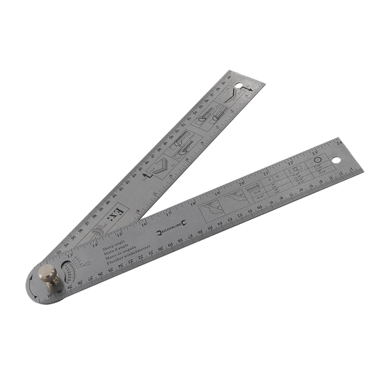 Silverline Easy Angle Protractor Rule 600mm