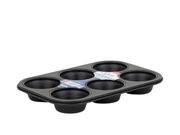 Wham Essentials 6 Cup Muffin Tin Black