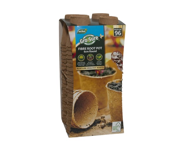 Westland Gro-Sure Fibre Pots 6cm x 96 70200307