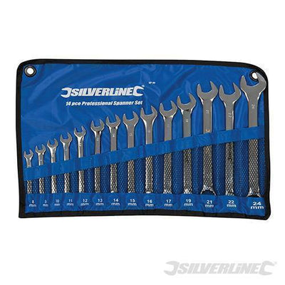 Silverline Combination Spanner Set 14pce 8-24mm