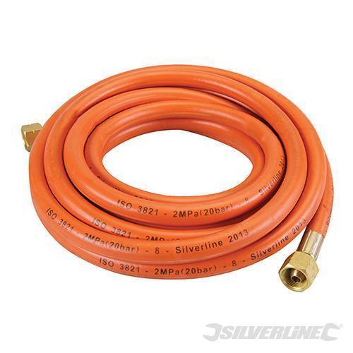 Silverline Gas Hose With Connectors 5m