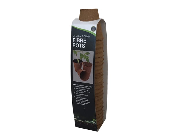 Worth Gardening Fibre Pots Round 6cm x 24 W0280