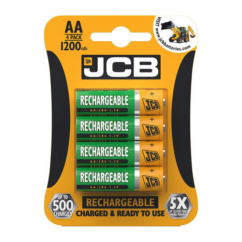 JCB Rechargeable Battery AA 1300mAh Pack 4