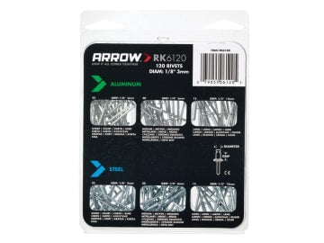Arrow Assorted Multi Rivet Pack 120 ARK6120