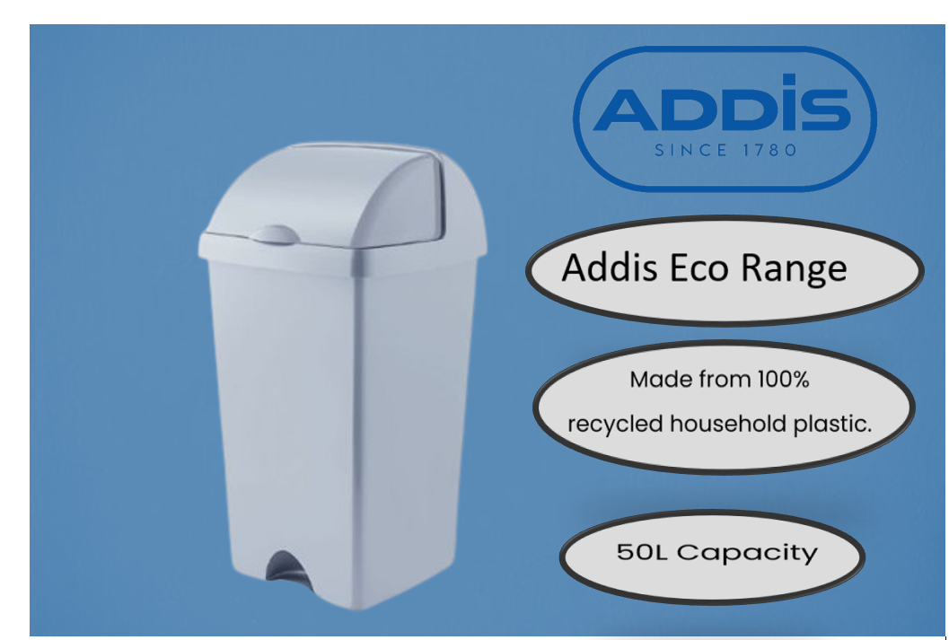 Addis Eco Roll Top Bin Grey 50L 518462