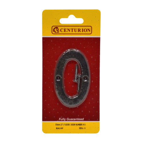 Centurion Tudor Door Number 75mm 3in No 0 BA14P