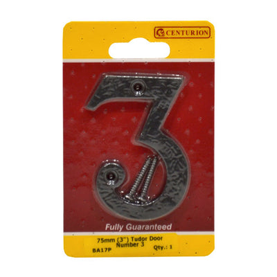 Centurion 75mm Tudor Door Number 3 BA17P