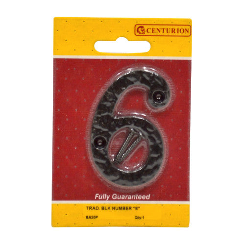 Centurion Tudor Door Number 6 75mm BA20P