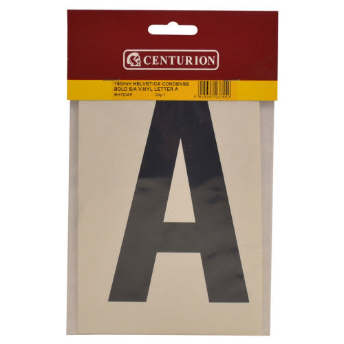 Centurion 150mm Black Self Adhesive Vinyl Letter A BH150AP