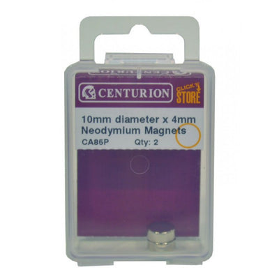 Centurion 10mm x 4mm Neodymium Super Magnets Pack of 2 CA85P