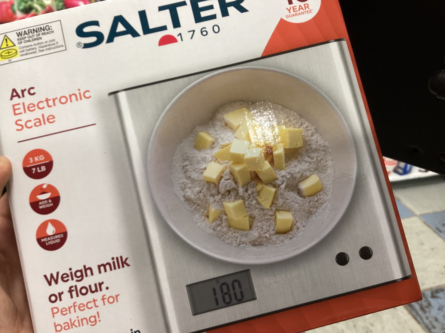 Salter Arc Electronic Kitchen Scale Stainless Steel 1087SSDRCEU1
