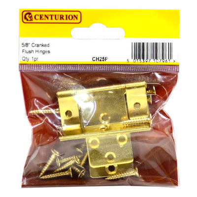 Centurion Single Cranked Flush Hinge 16mm EB 1 Pair