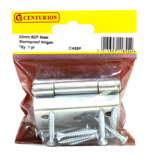Centurion 63mm ZP Stormproof Hinges 1951 Pattern Pair CH55P