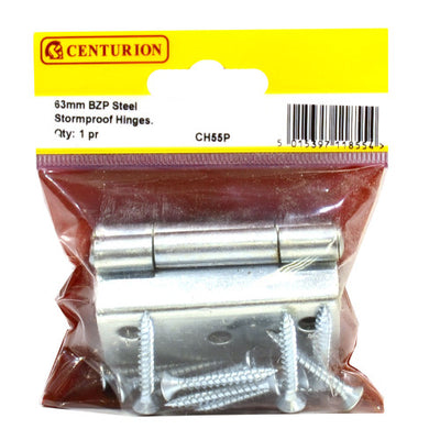Centurion 63mm ZP Stormproof Hinges 1951 Pattern Pair CH55P