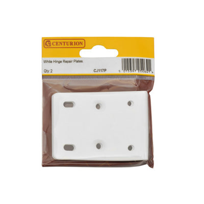 Centurion White Hinge Repair Plate 75 x 10 x 55mm Pack 2