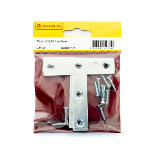 Centurion 75mm ZP Tee Plate Pack of 2 CJ119P