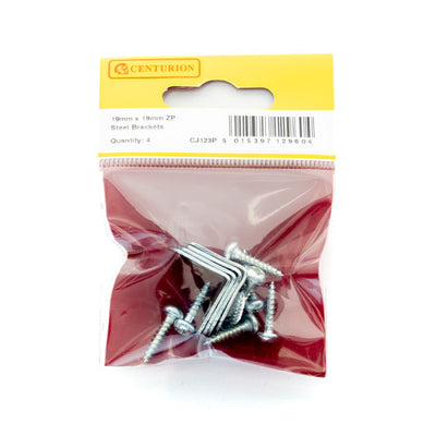Centurion 19mm x 19mm ZP Steel Bracket Pack of 4 CJ123P
