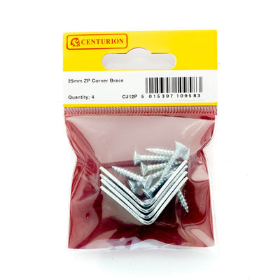 Centurion 25mm ZP Corner Brace Pack of 4 CJ12P