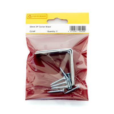 Centurion Corner Brace 50mm Zinc Plated Pack 2 CJ14P