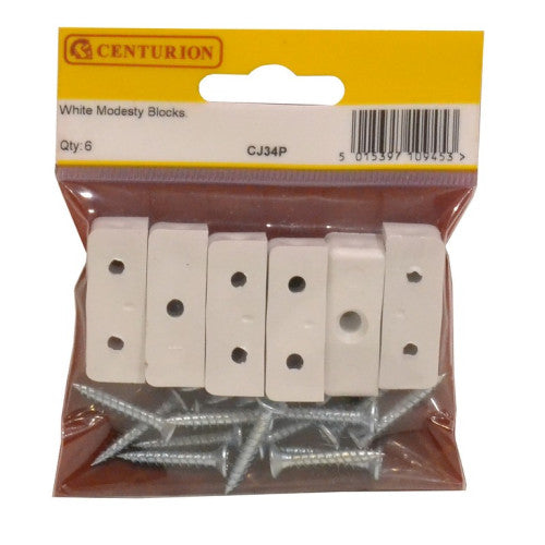 Centurion White Modesty Blocks Pack of 6 CJ34P