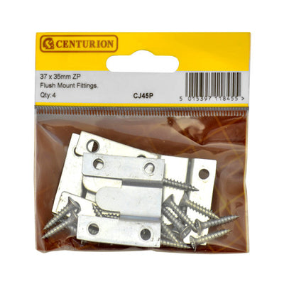 Centurion Flush Mount Fittings 36x35mm ZP 4 Pack CJ45P