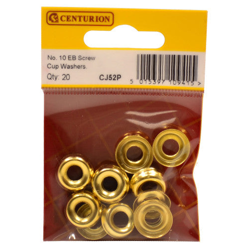 Centurion No 10 Brass Screw Cup Washers Pack 20 CJ52P