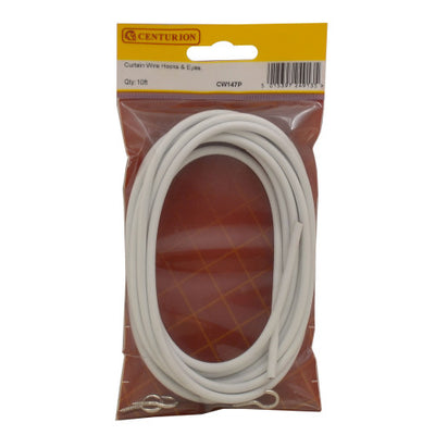Centurion Curtain Wire 10ft with Hooks & Eyes CW147P