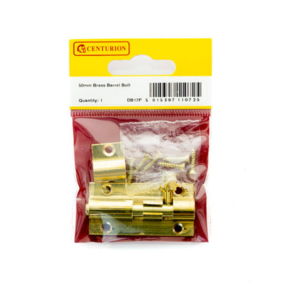 Centurion 50mm x 25mm Brass Straight Barrel Bolt DB17P