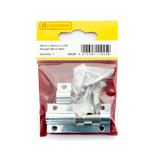 Centurion Straight Barrel Bolt CP 50mm x 25mm DB23P