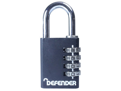 Defender Diecast 4 Wheel Combination Padlock 40mm DFCOMBI40