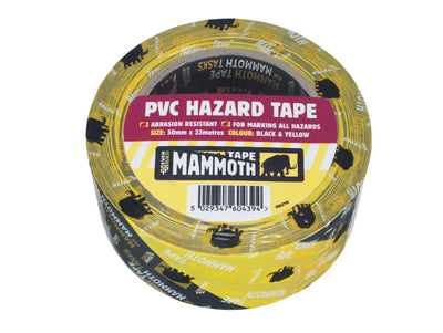 Everbuild Mammoth Hazard Tape Black/Yellow 50mm x 33m