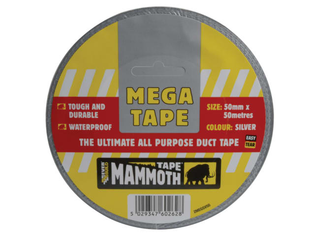 Everbuild Mammoth Mega All Purpose Tape Silver 50mm x50m