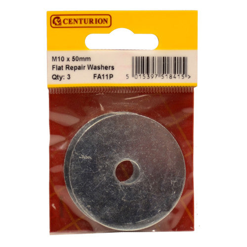 Centurion M10 x 50mm Zinc Flat Repair Washers Pack 3 FA11P