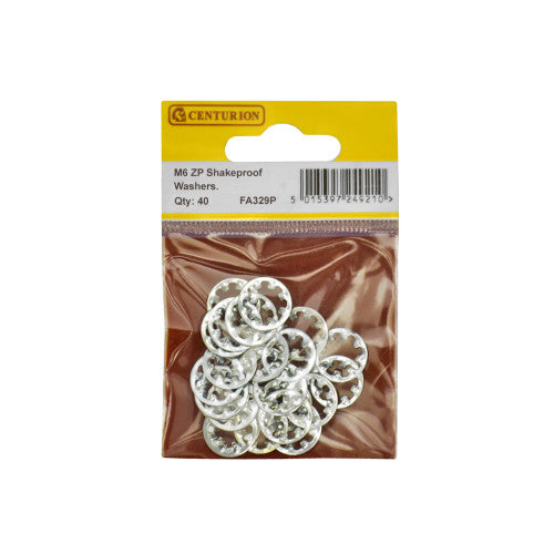 Centurion M6 ZP Shakeproof Washer Pack 40 FA329P