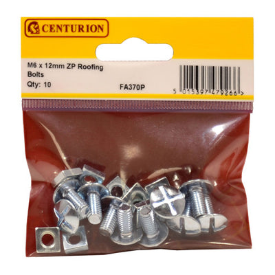 Centurion M6 x 12mm ZP Roofing Bolts Pack of 10 FA370P