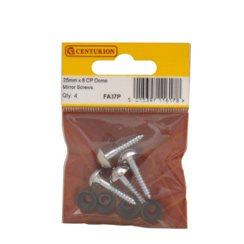 Centurion Chrome Dome Mirror Screws 25mm x 8 Pack 4