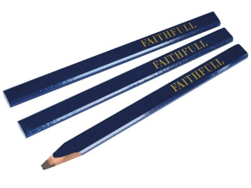 Faithfull Carpenter's Pencils Blue Soft Pack 3