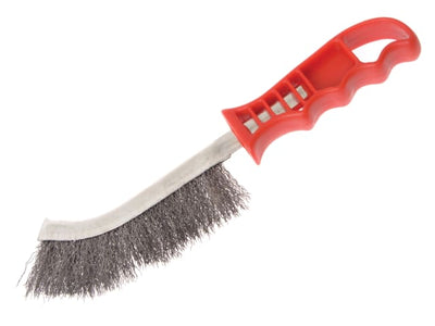 Faithfull Wire Scratch Brush Steel Bristles Red Handle