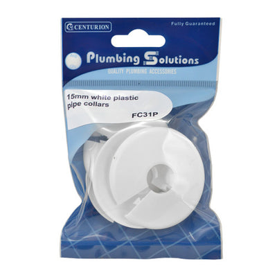 Centurion Plastic Radiator Pipe Collar 15mm White 4 Pack FC31P