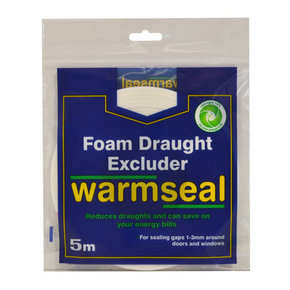 Warmseal PVC Foam Draught Excluder White 5m G70201