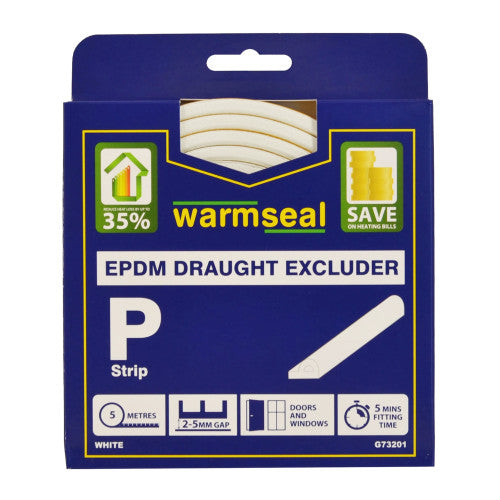 Centurion Warmseal P Profile Foam Draught Excluder White 5m G73201