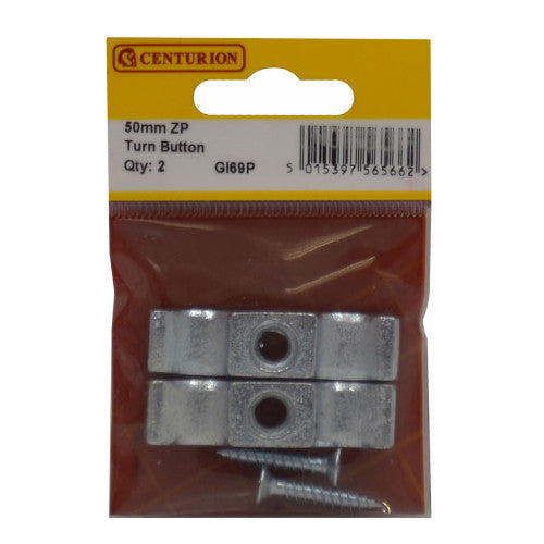 Centurion 50mm ZP Turn Button 2 Pack GI69P
