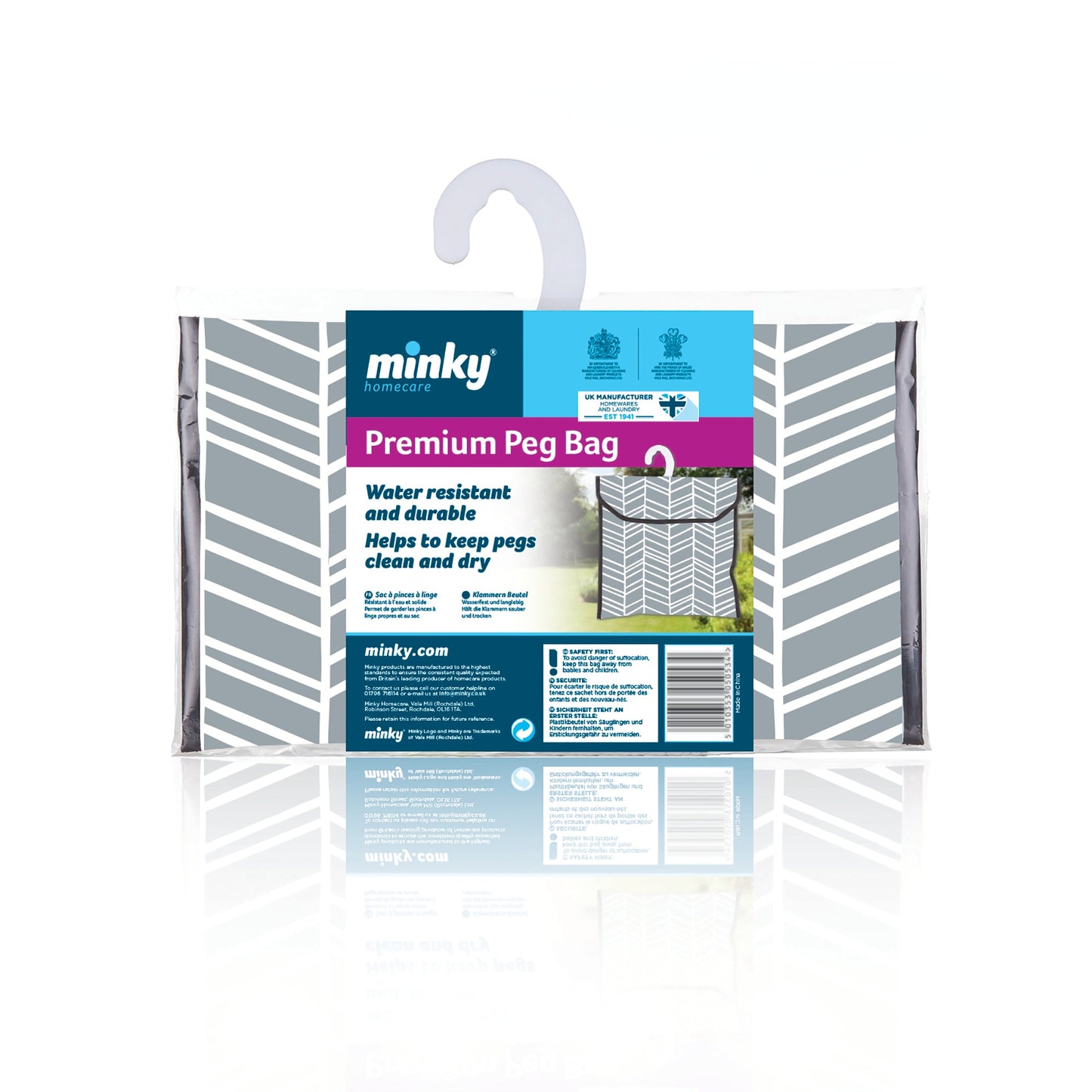 Minky Premium Geometric Peg Bag