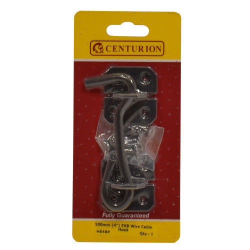 Centurion Wire Cabin Hook 100mm Black Epoxy HE48P