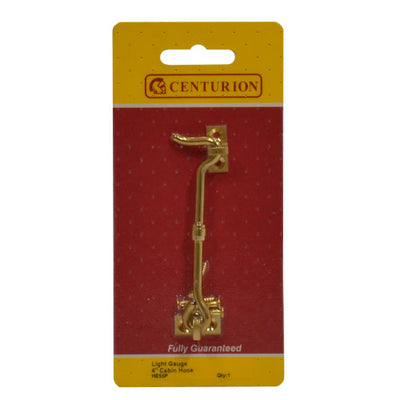 Centurion Light Gauge Cabin Hook Brass 100mm HE55P