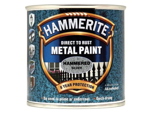 Hammerite Direct To Metal Hammered Silver 250ml